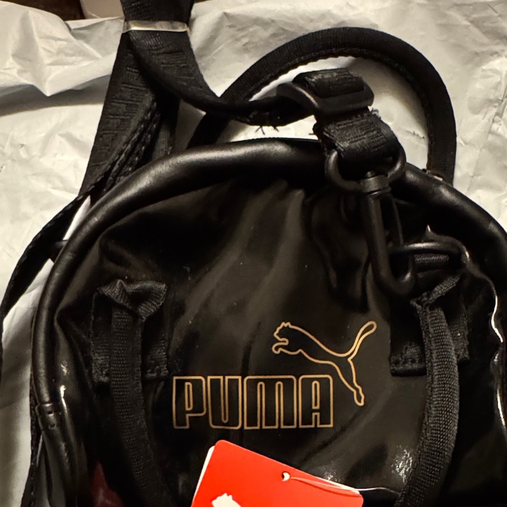 Puma Black and Gold Compact Backpack